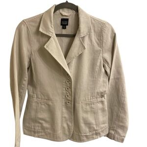 Eileen Fisher Women's Cream Blazer Hemp & Cotton Button Front Jacket Size XS
